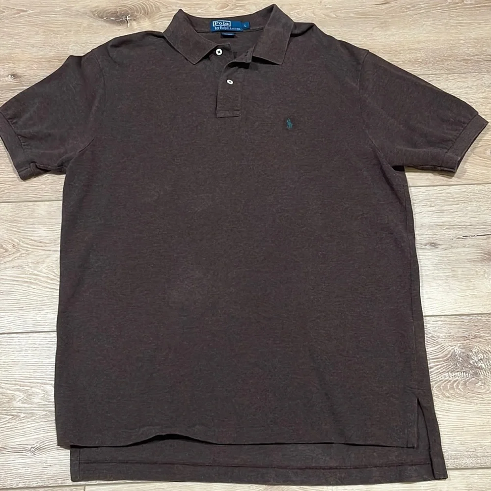 Polo Ralph Lauren Men’s Brown Classic Fit Polo Shirt Short Sleeve Size Large